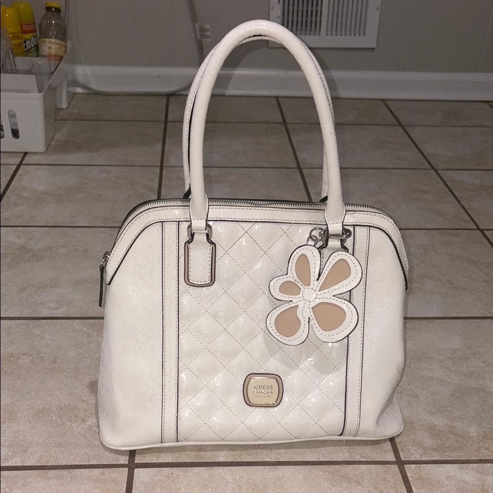 GUESS white handbag
